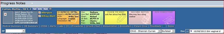 EMR dashboard shortcut in eCW