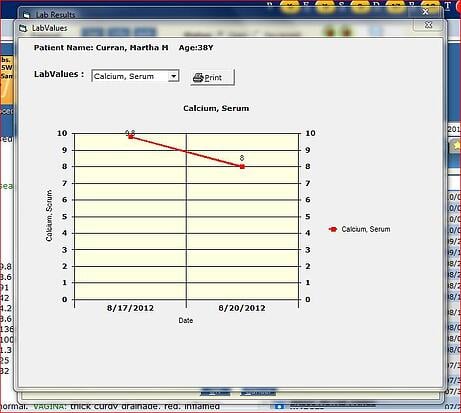 EMR lab graph shortcut in eCW