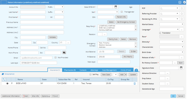 eClinicalWorks 10e Patient Demographics