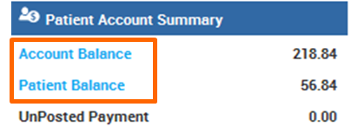 Patient Account Summary in eClinicalWorks EHR