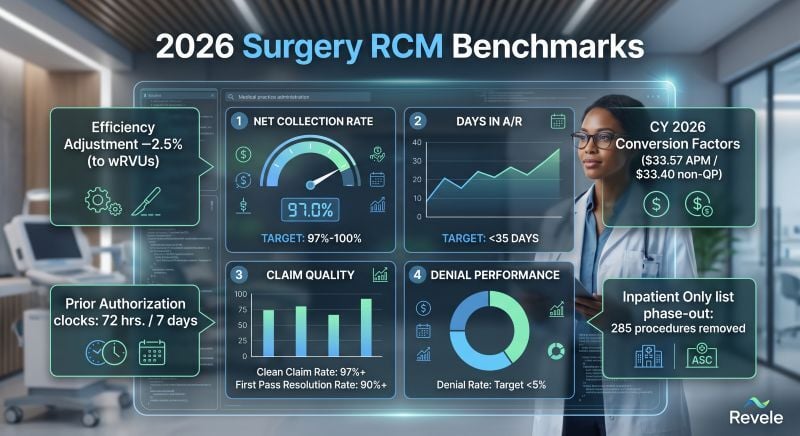 Surgery RCM Benchmarks 2026: The KPIs and Regulatory Shifts Defining Top-Performing Practices